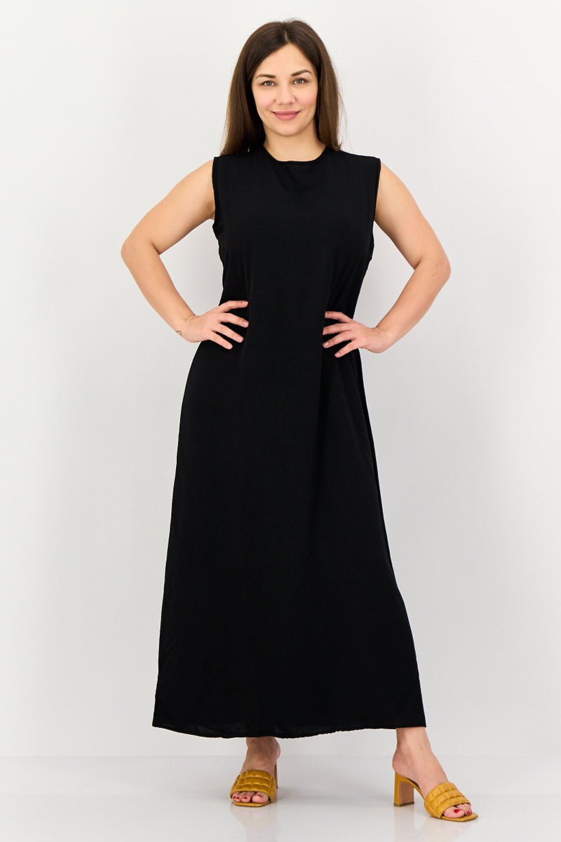 trendyol Women Plain Maxi Dress, Black - Image 1